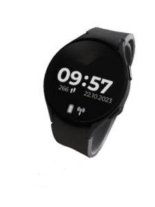 Schwarze Smartwatch mit Gesundheitsfunktionen für Senioren