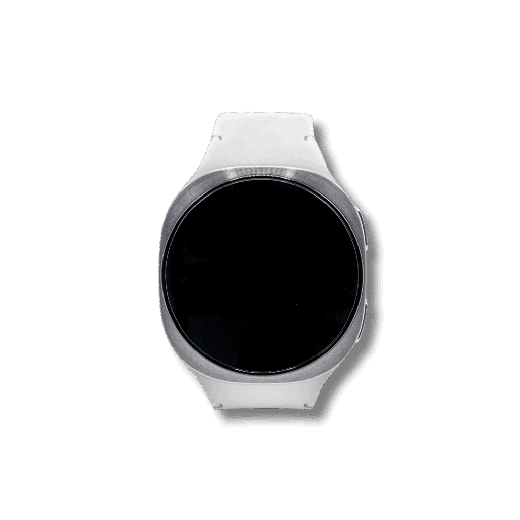 weiße Smartwatch mit Gesundheitsfunktionen für Senioren