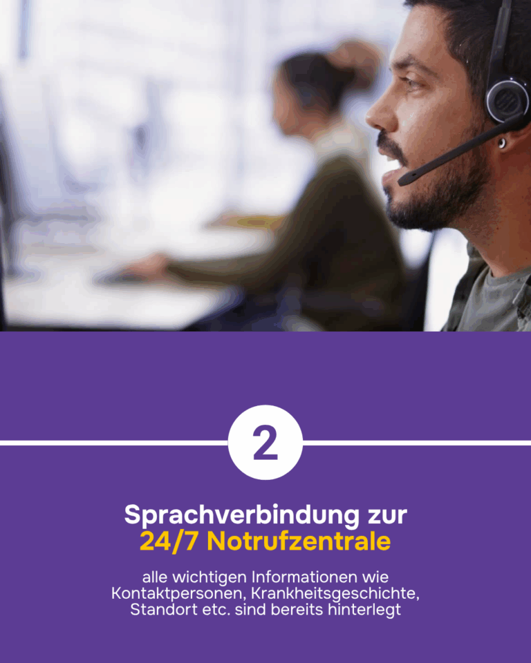 24/7 erreichbare Notrufzentrale